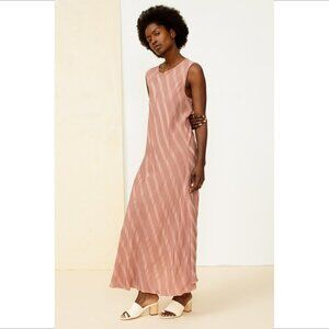 Humanoid Sieko maxi dress sleeveless boxy long wide pink stripe silky X-Small XS